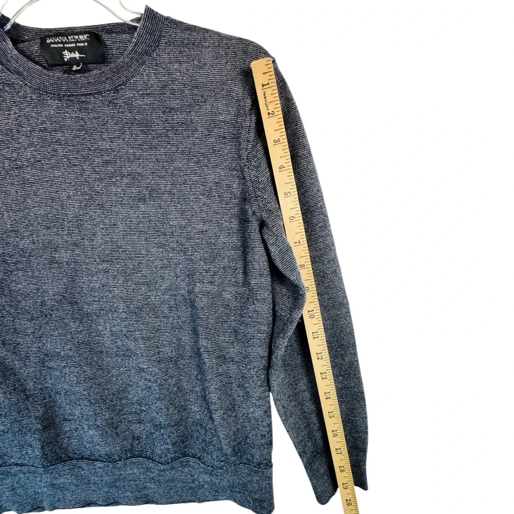 Banana Republic Italian‎ Merino Wool Sweater Navy Heather Medium